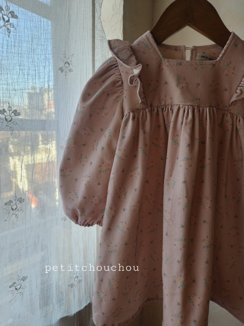 Petit chouchou - Korean Children Fashion - #stylishchildhood - Bouquet Rib One-Piece