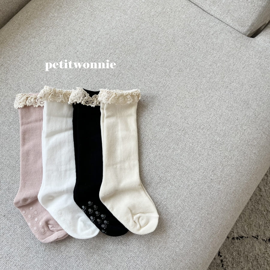 Petitwonnie - Korean Baby Fashion - #babyboutiqueclothing - Torsion Lace Knee Socks