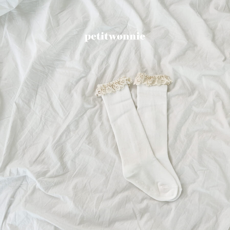 Petitwonnie - Korean Baby Fashion - #babyfashion - Torsion Lace Knee Socks - 4