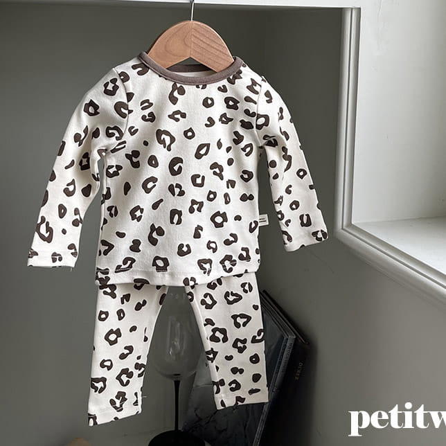 Petitwonnie - Korean Baby Fashion - #babylifestyle - Leopard Top Bottom Set - 2