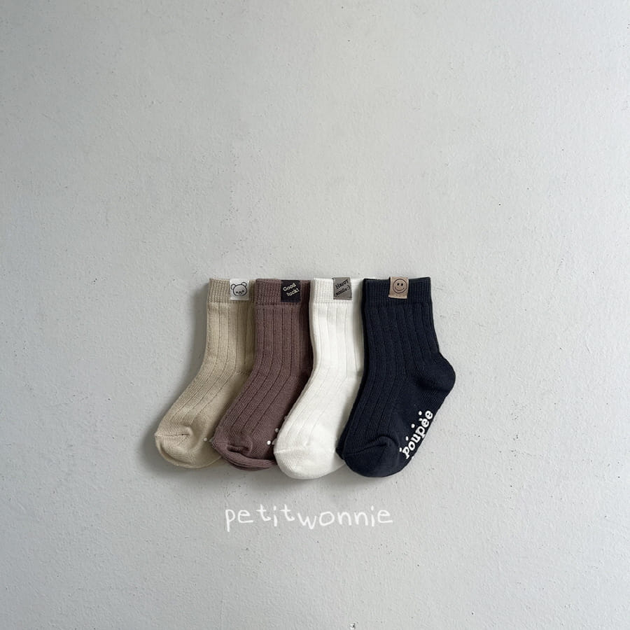 Petitwonnie - Korean Baby Fashion - #babyoninstagram - Label Socks Set