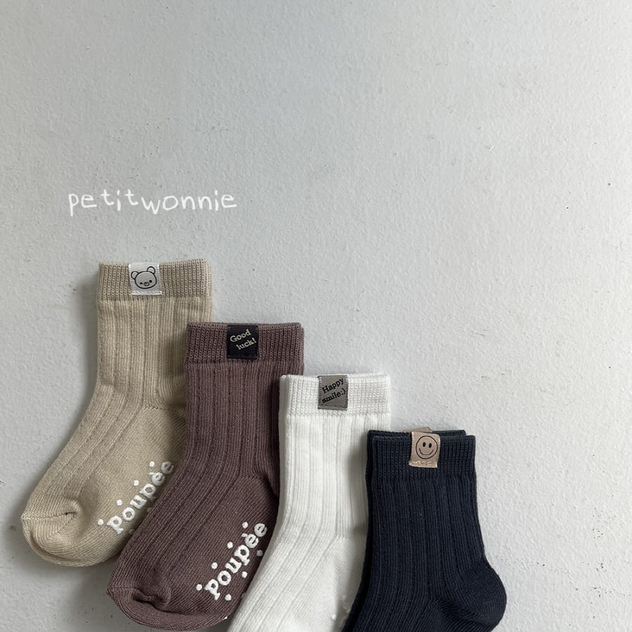 Petitwonnie - Korean Baby Fashion - #babyoutfit - Label Socks Set - 3