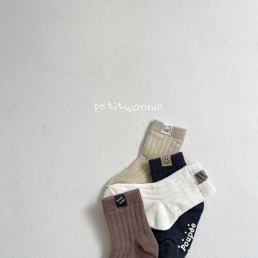 Petitwonnie - Korean Baby Fashion - #babywear - Label Socks Set - 5