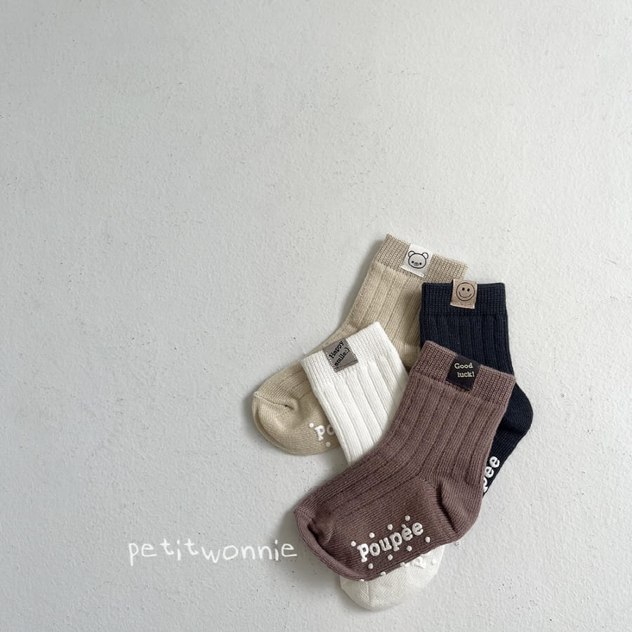 Petitwonnie - Korean Baby Fashion - #onlinebabyboutique - Label Socks Set - 6