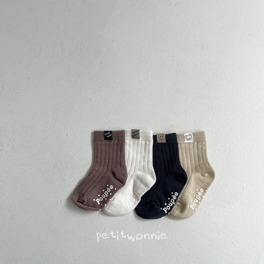 Petitwonnie - Korean Baby Fashion - #onlinebabyshop - Label Socks Set - 7