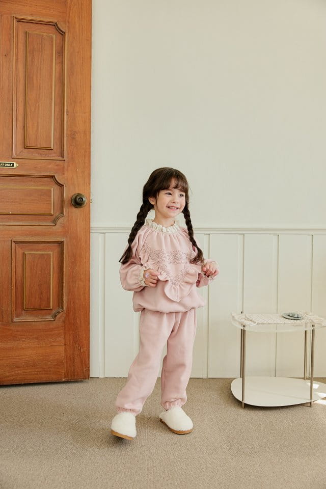 Pink Berry - Korean Children Fashion - #minifashionista - Lace Top Bottom Set - 3