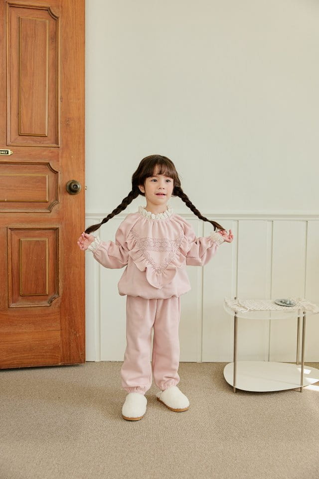 Pink Berry - Korean Children Fashion - #minifashionista - Lace Top Bottom Set - 4