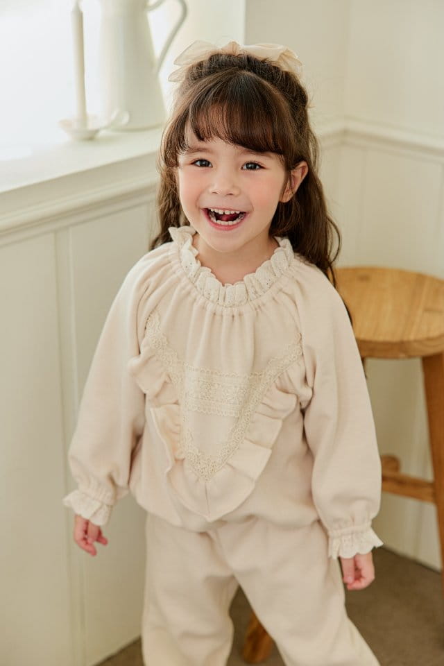 Pink Berry - Korean Children Fashion - #toddlerclothing - Lace Top Bottom Set - 6