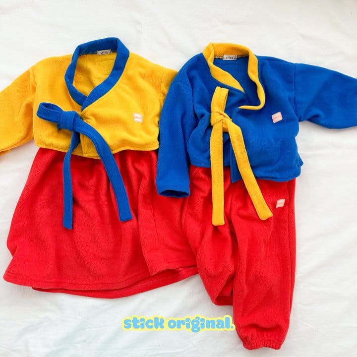 Stick - Korean Baby Fashion - #babyootd - Fleece Hanbok - 5