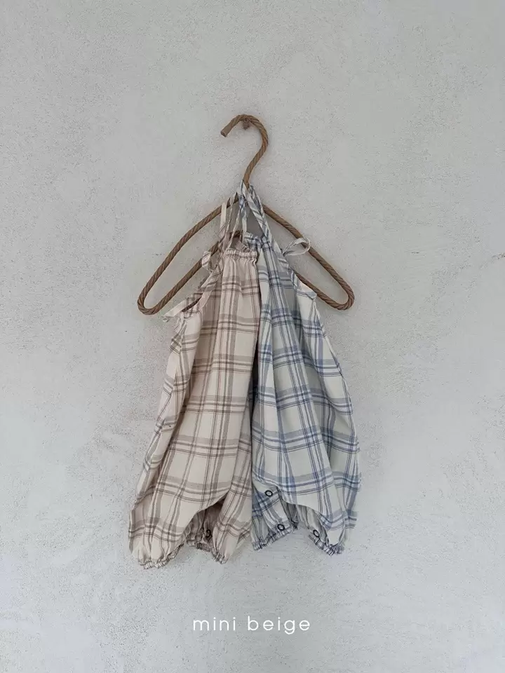 Check String Sleeveless Body Suit