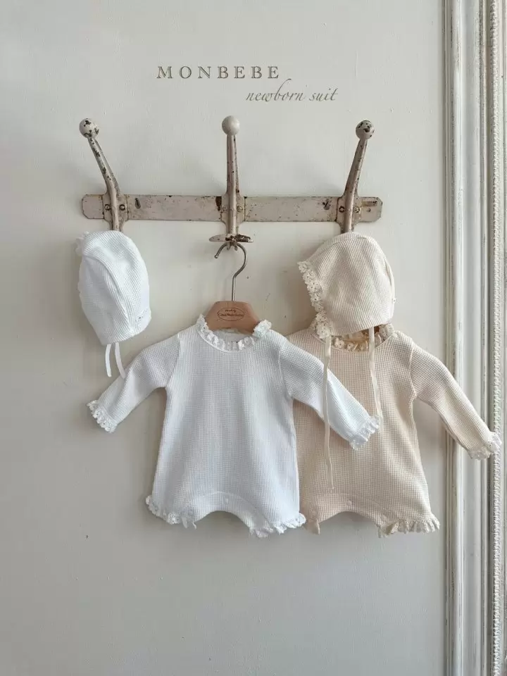 Waffle Body Suit Bonnet Set