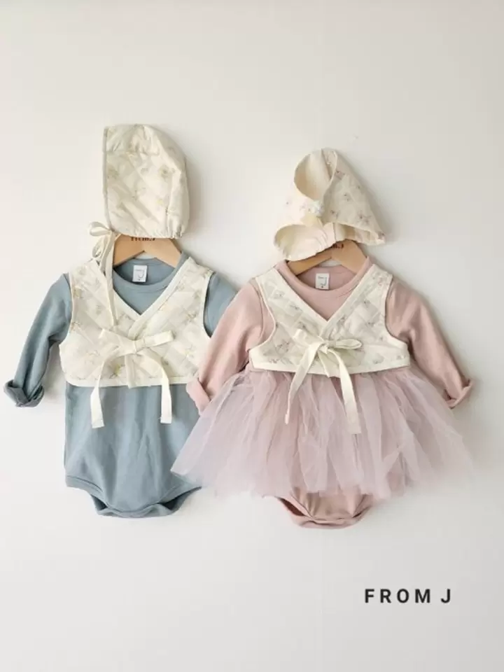 Mini Flower Hanbok Body Suit Set