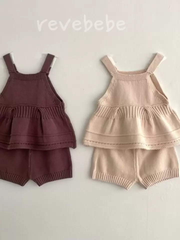 Knit Sleeveless Top Bottom Set