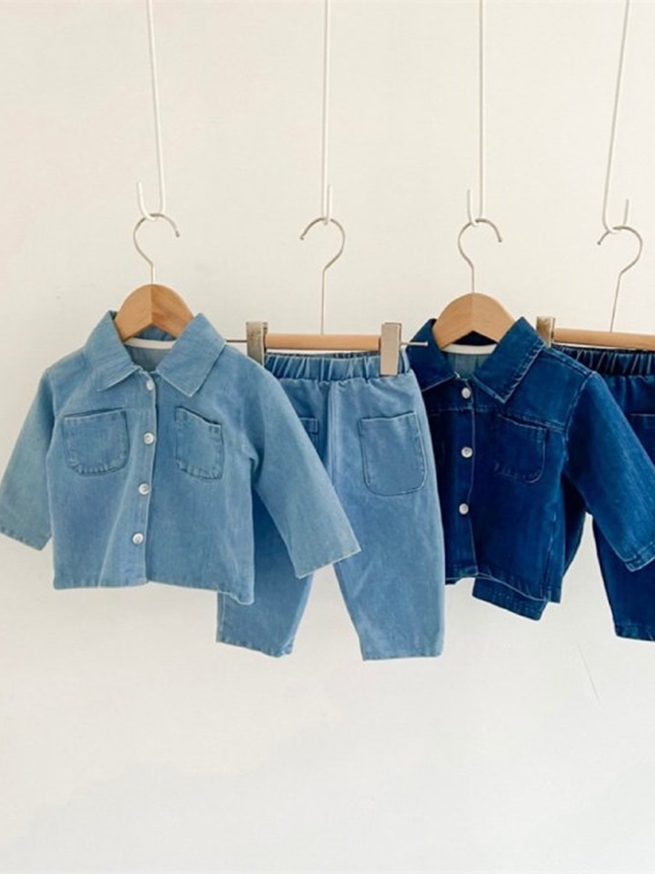 Bebe Denim Top Bottom Set Bebe Denim Top Bottom Set