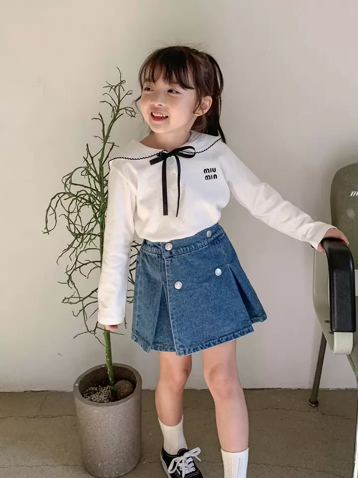 Wrap Denim Skirt