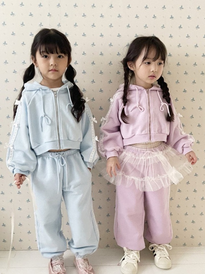 Ribbon Short Hoody Zip Up