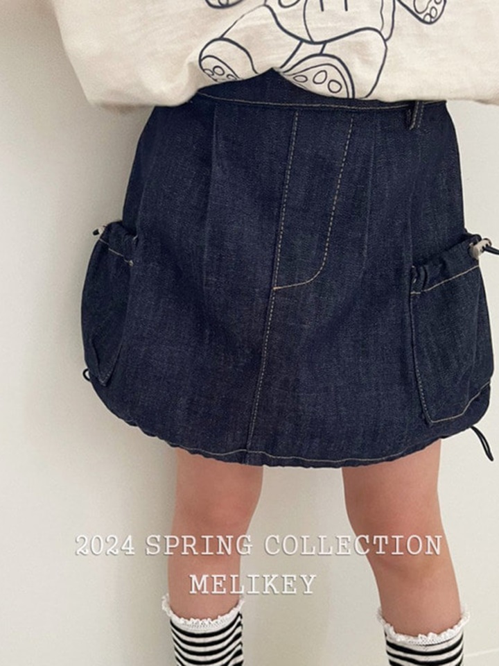 Denim Pumpkin Pocket Skirt