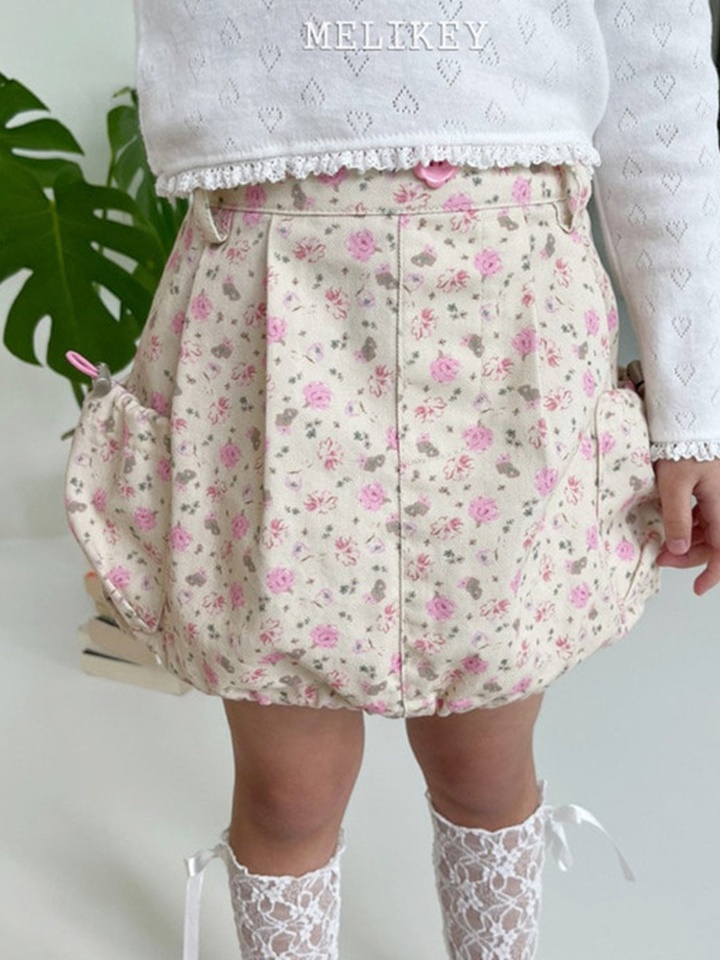 Flower Pumpkin Pocket Skirt