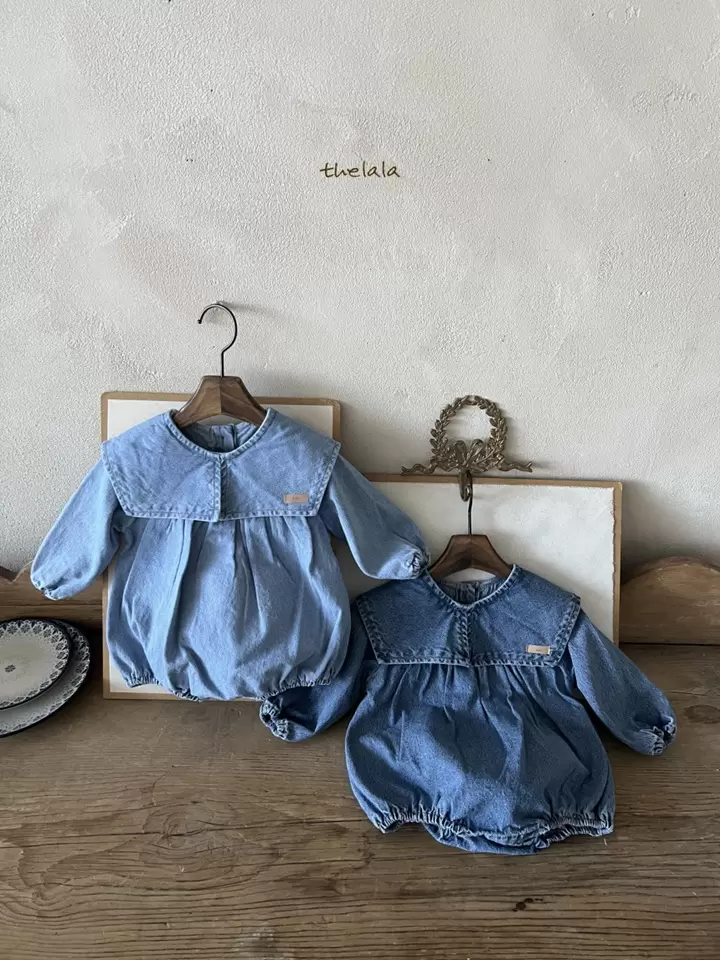 Collar Denim Body Suit