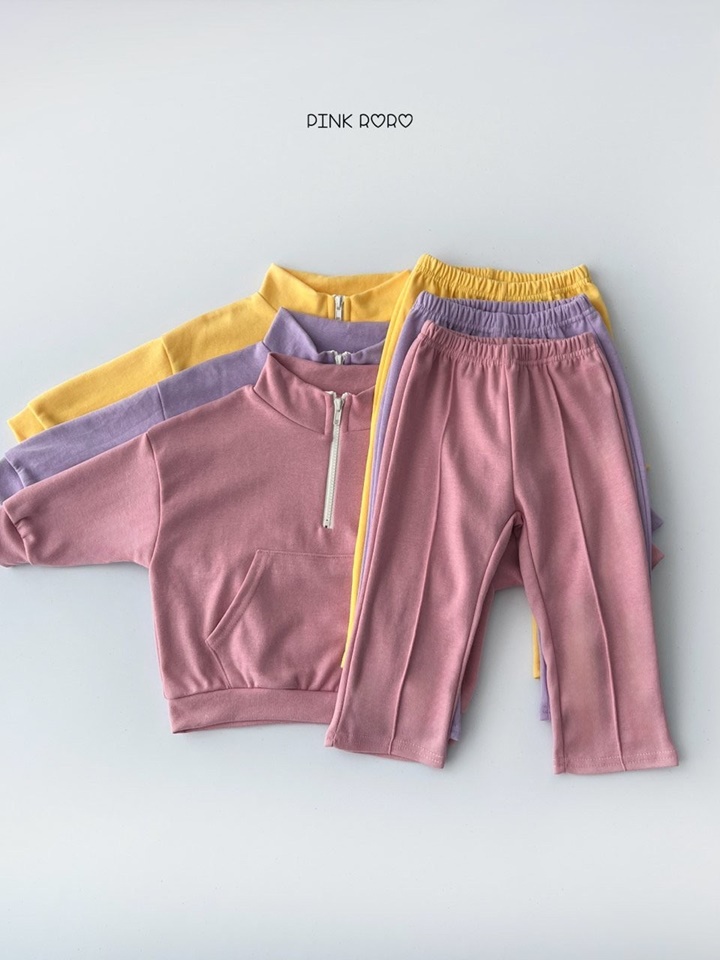 Cloud Heart Half Zip Up Top Bottom Set Cloud Heart Half Zip Up Top Bottom Set