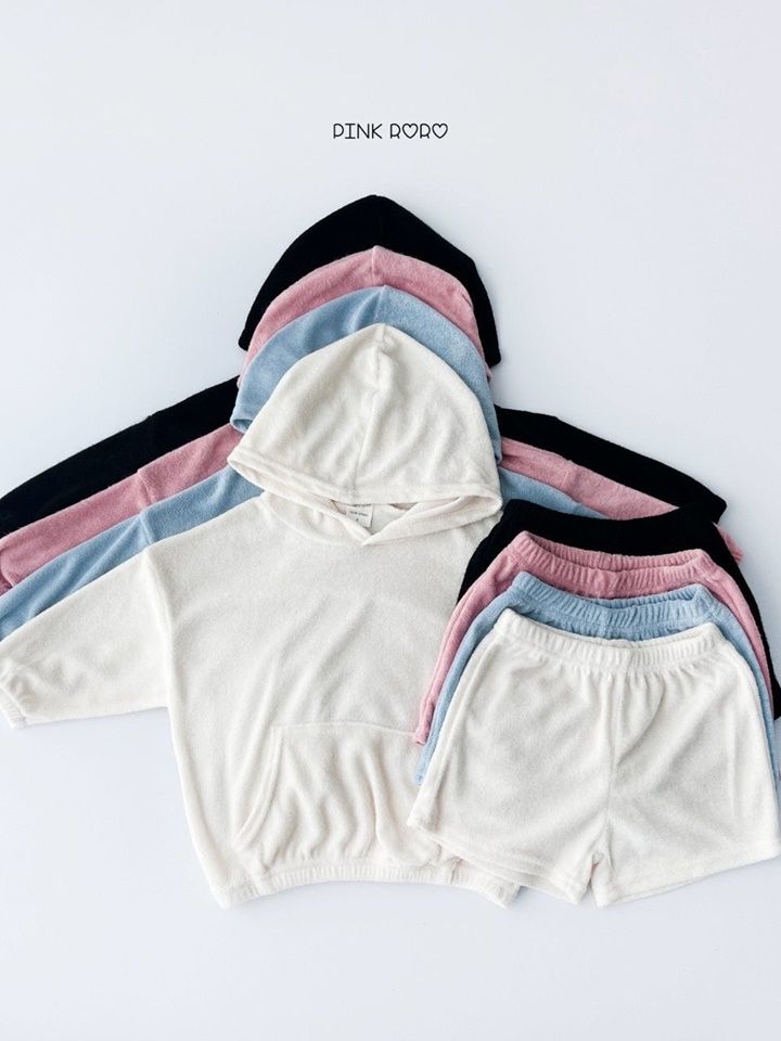 Terry Hoody Shorts Top Bottom Set