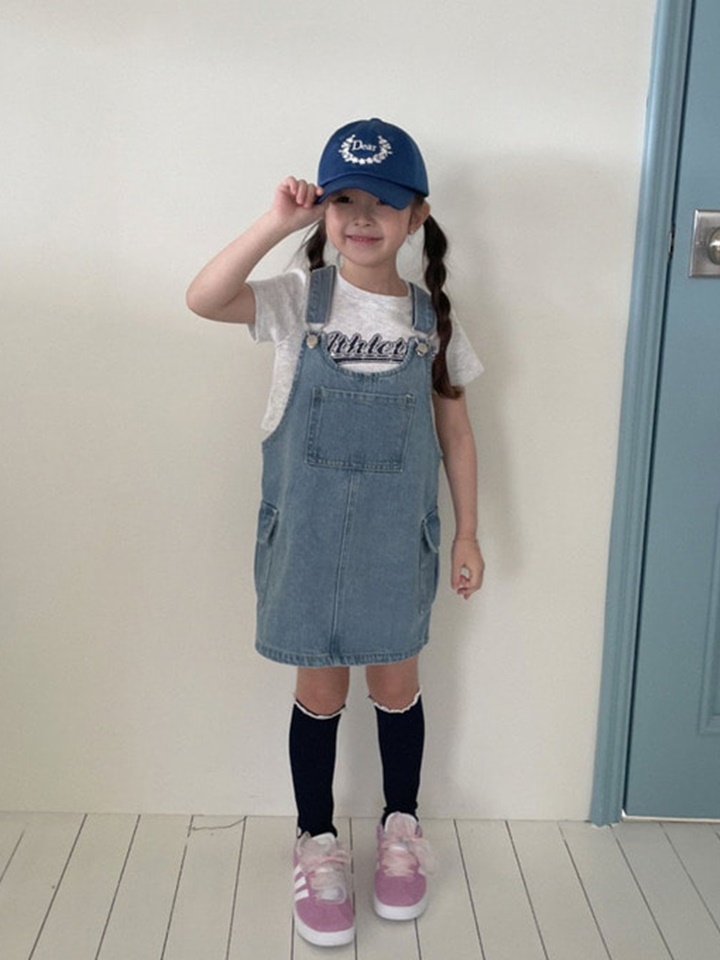 Cargo Denim Overalls Skirt