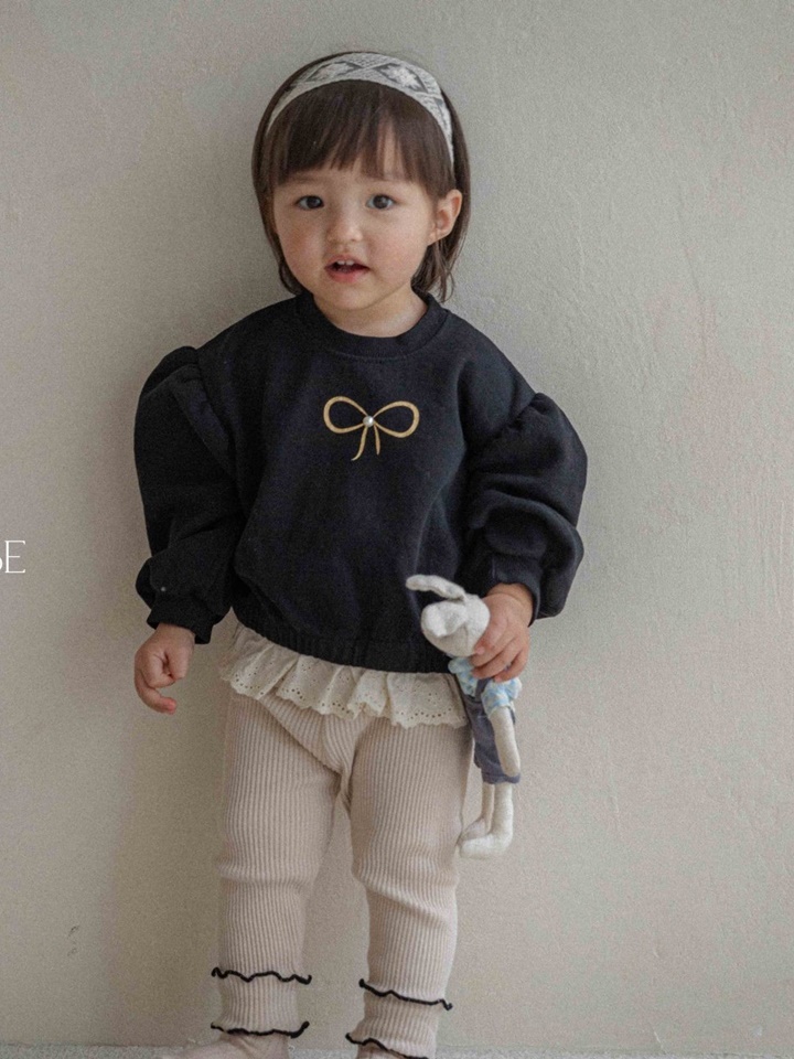 Gold Ribbon Frill Sweatshirt