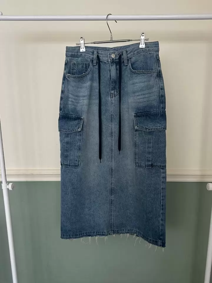 Slit Denim Skirt Slit Denim Skirt