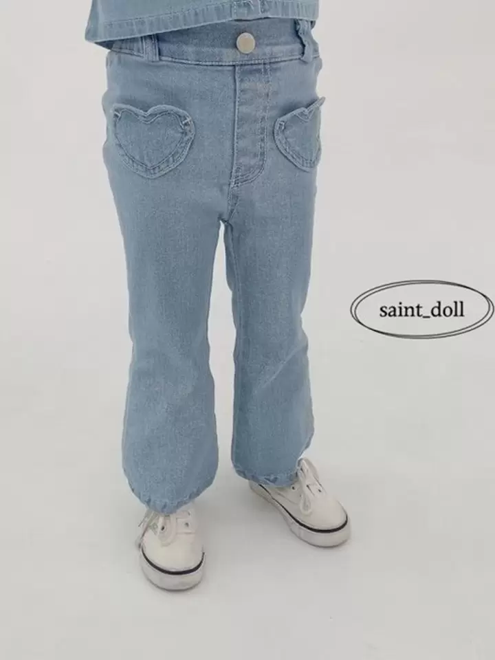 Heart Denim Boots Cut Pants Heart Denim Boots Cut Pants