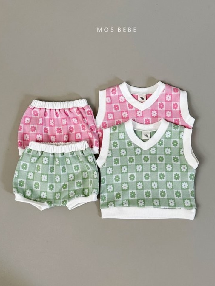 Flower Garden Vest Bloomers Top Bottom Set