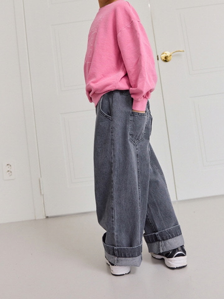 Slit Roll Up Denim Pants