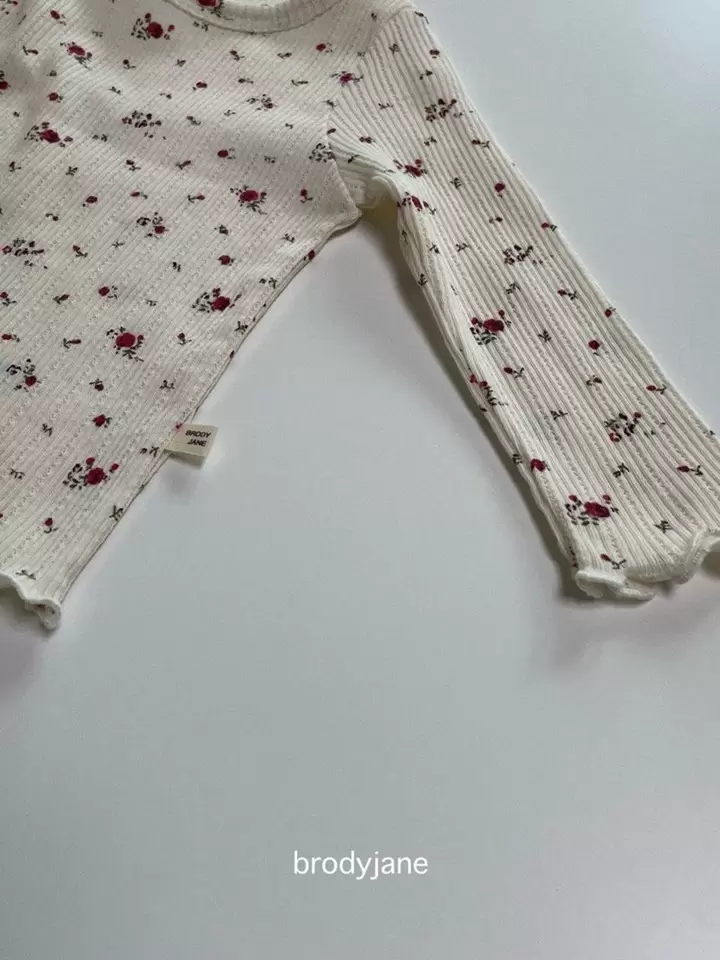 Flower Eyelet Frill Top Bottom Set