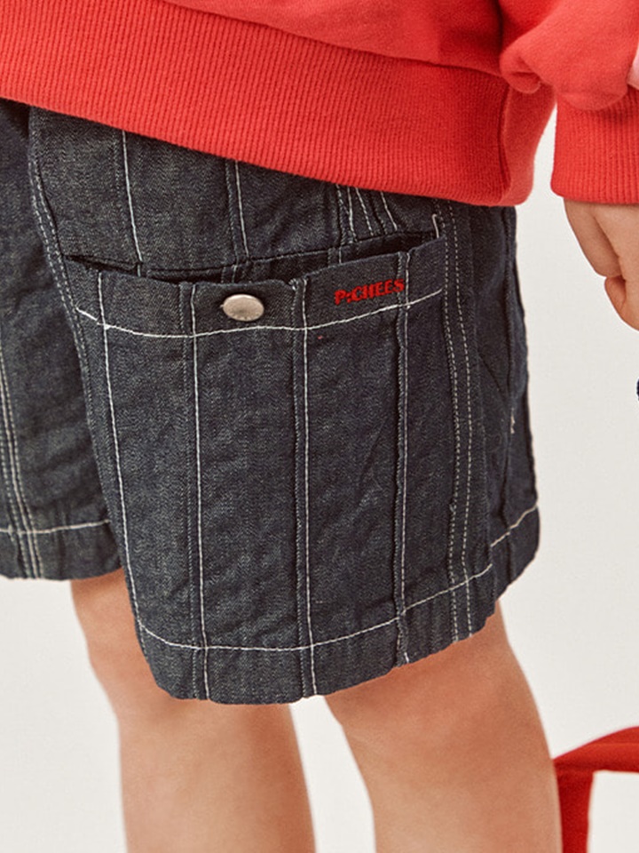 Stitch Denim Half Pants