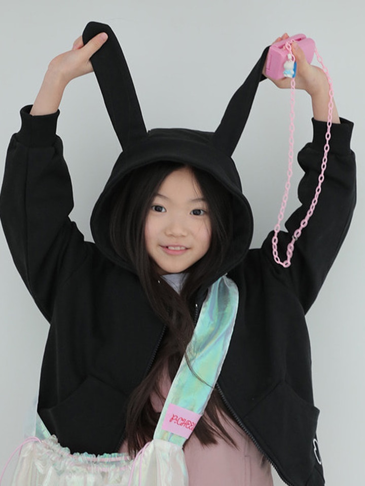 Rabbit Semi Crop Hoody Zip Up
