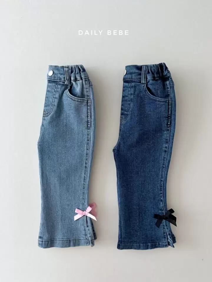 Ribbon Boots Cut Denim Ribbon Boots Cut Denim