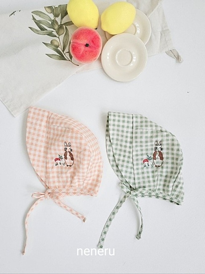 Rabbit Check Bonnet Rabbit Check Bonnet