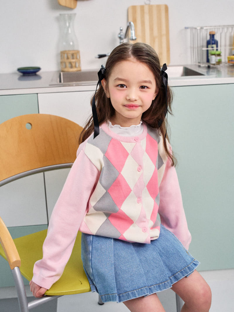 A-Market - Korean Children Fashion - #Kfashion4kids - Argyle  Cardigan - 2