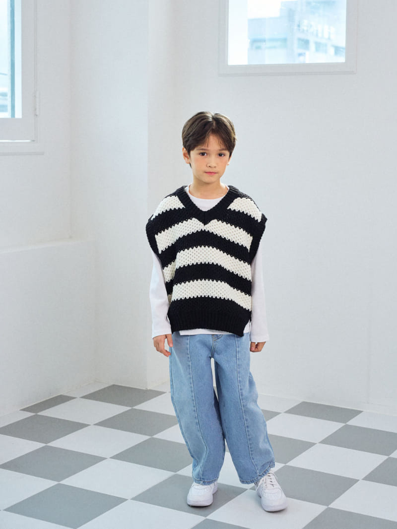 A-Market - Korean Children Fashion - #childofig - Half Half Jeans - 5