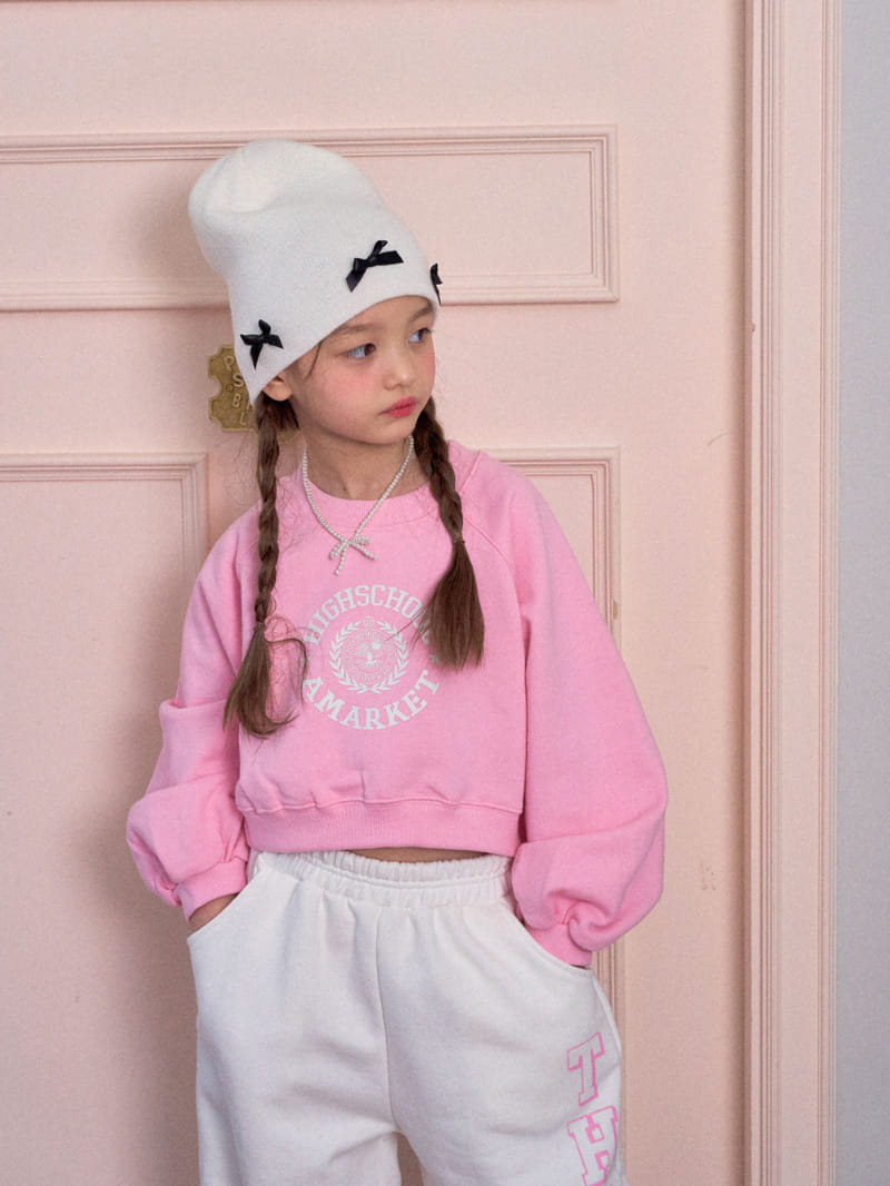 A-Market - Korean Children Fashion - #childofig - School Crop Sweatshirt - 2