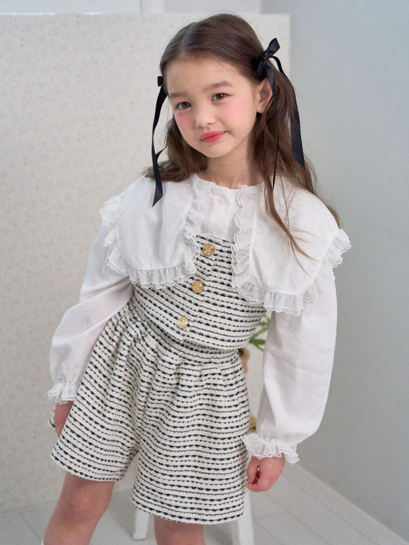 A-Market - Korean Children Fashion - #kidsshorts - Tweed Bustier - 4