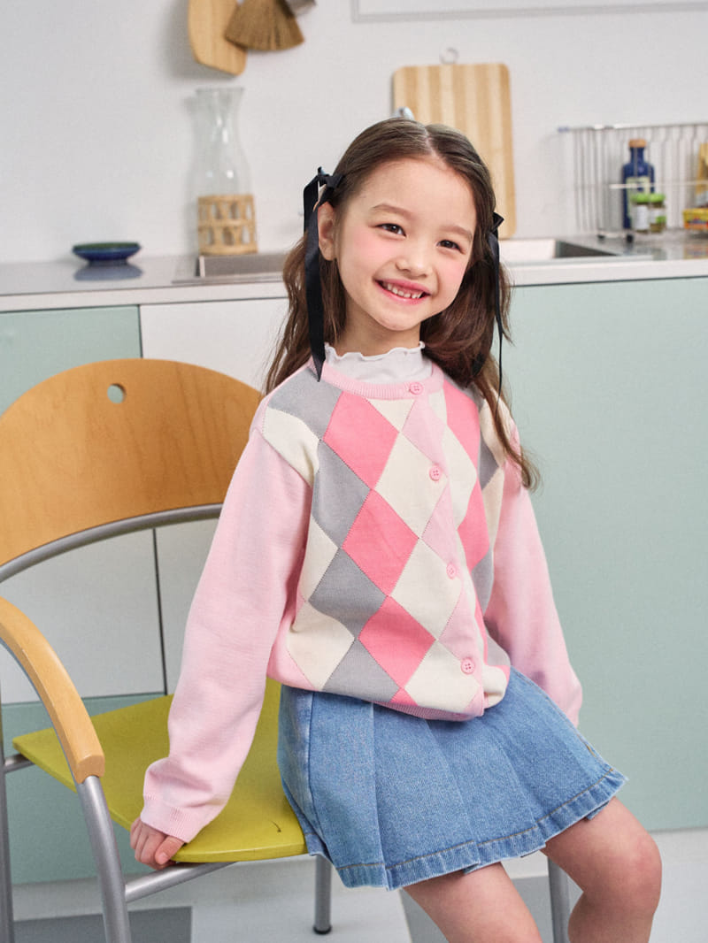 A-Market - Korean Children Fashion - #littlefashionista - Argyle  Cardigan - 3