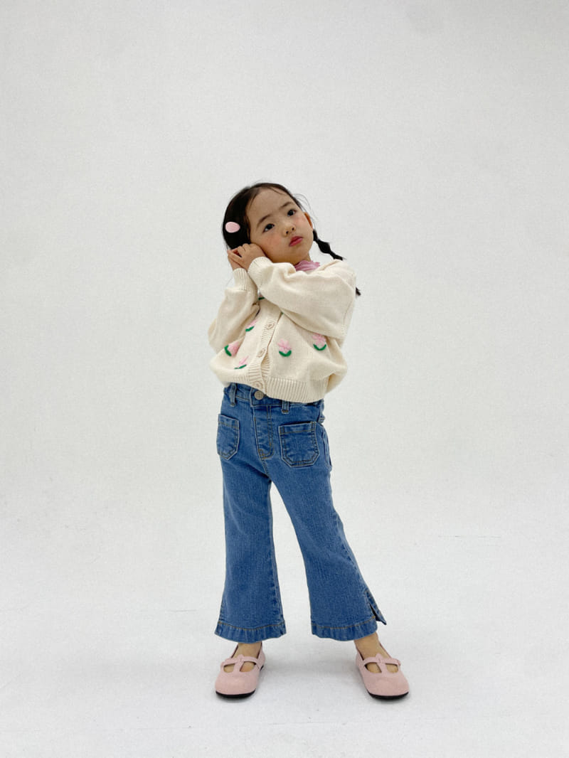 A-Market - Korean Children Fashion - #littlefashionista - Slit Denim Boots Cut - 9
