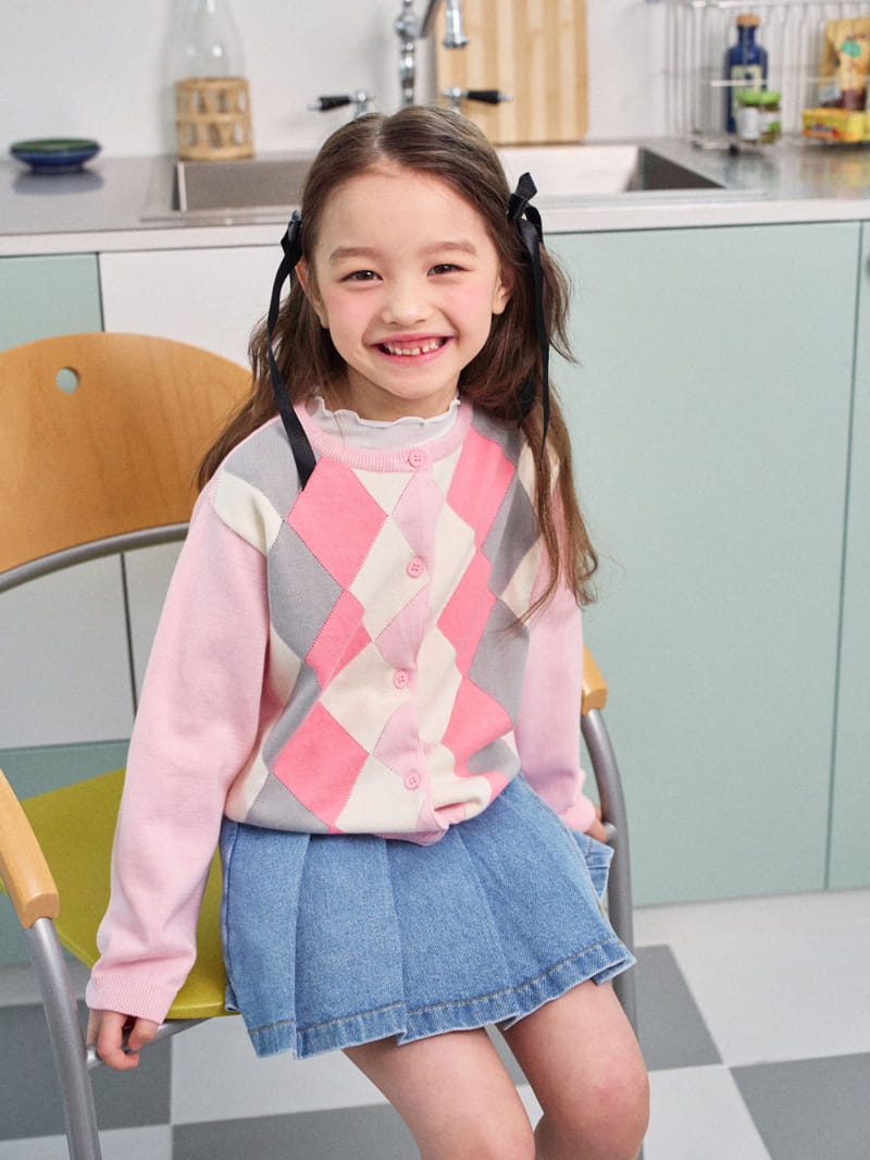 A-Market - Korean Children Fashion - #littlefashionista - Argyle  Cardigan - 4