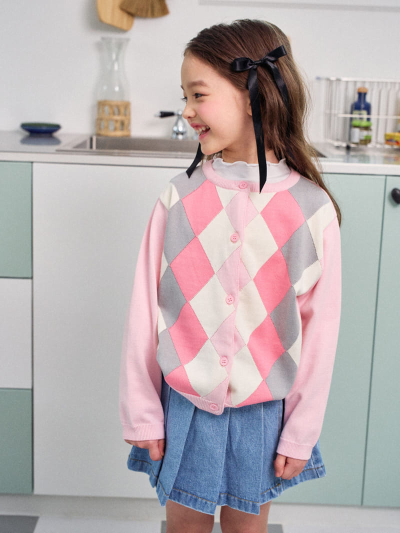 A-Market - Korean Children Fashion - #minifashionista - Argyle  Cardigan - 5