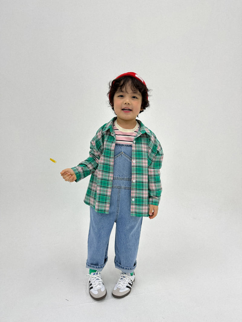 A-Market - Korean Children Fashion - #todddlerfashion - Big Check Shirt - 6