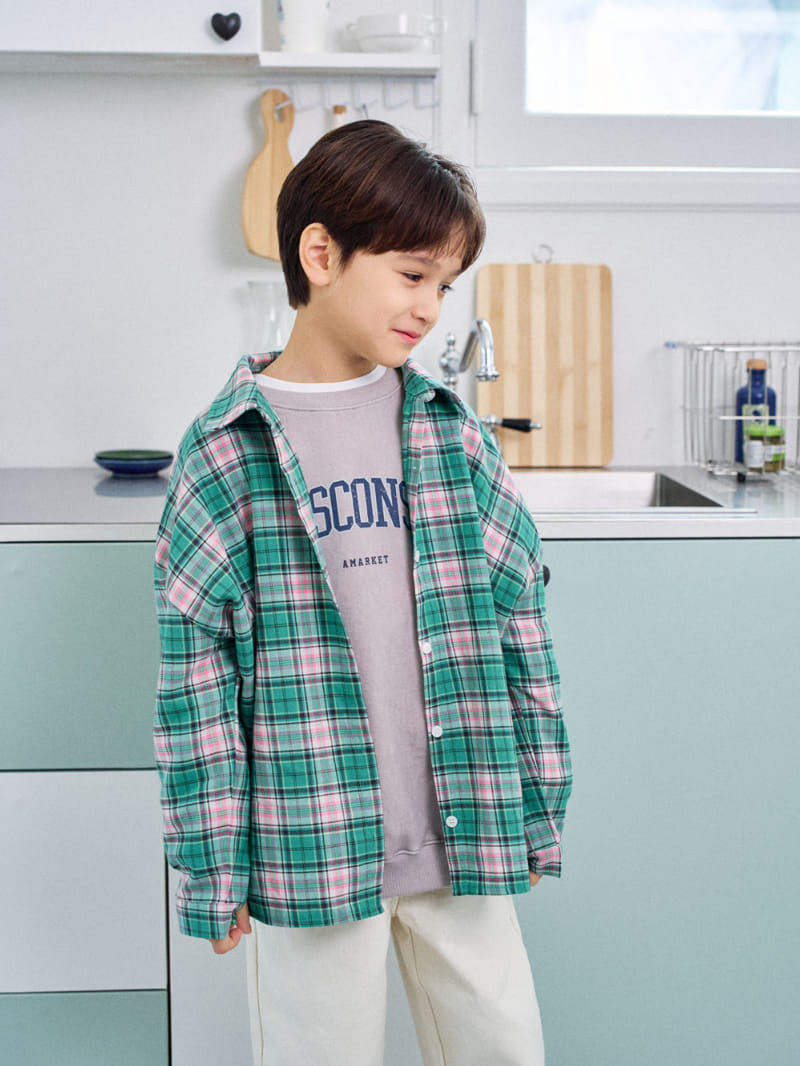 A-Market - Korean Children Fashion - #toddlerclothing - Big Check Shirt - 7
