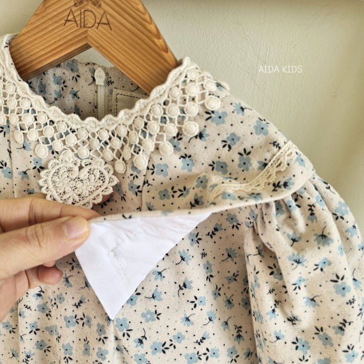 Aida - Korean Children Fashion - #Kfashion4kids - Blue Pansy Flower One-Piece - 5