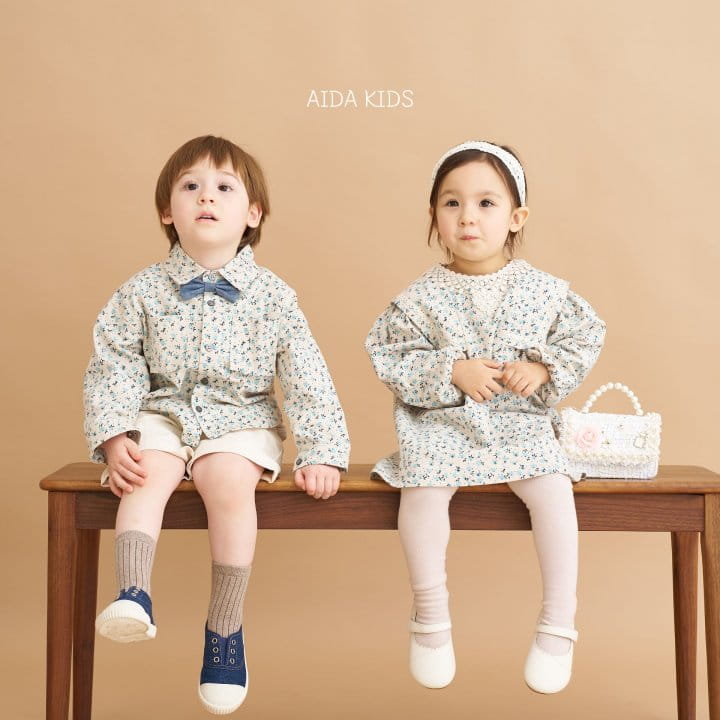Aida - Korean Children Fashion - #childofig - Blue Pansy Flower One-Piece - 11