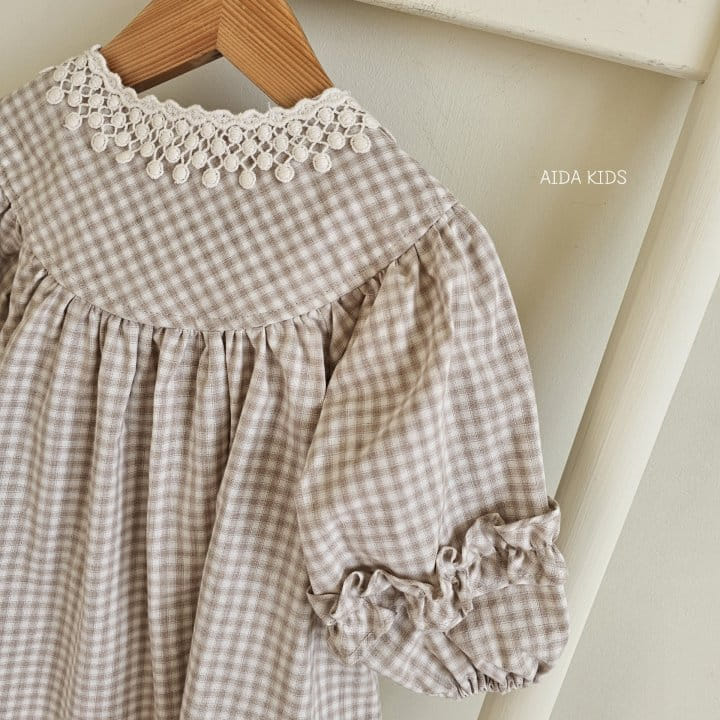 Aida - Korean Children Fashion - #childofig - New Check Frill One-Piece - 7
