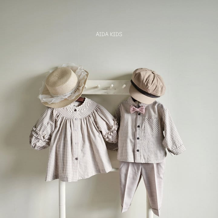 Aida - Korean Children Fashion - #childofig - New Check Frill One-Piece - 8